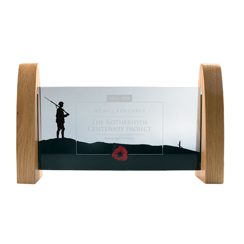 240 x 120mm Acrylic Window Award with Real Wood Sides